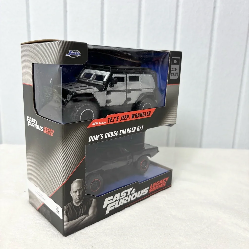 Fast &‎ Furious Jada Cars Dom's Dodge Charger R/T 1970 & Tej's Jeep Wrangler
